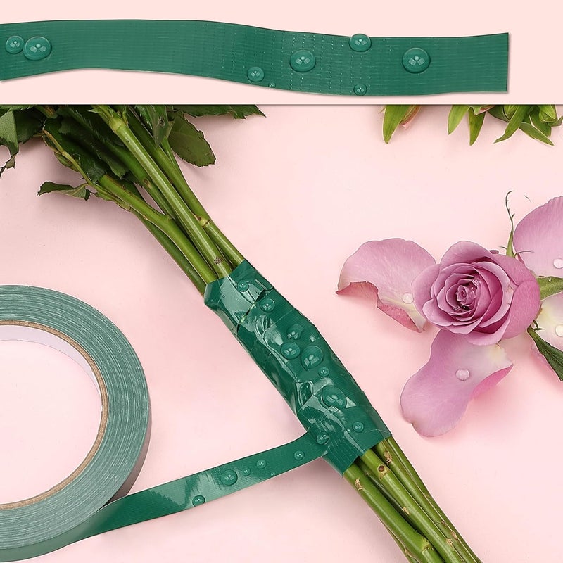 SICCOMA Green Floral Tape 2 Pack 1/2" Flower Stem Wrap Adhesive Tape for Bouquet Stem Wrapping Wedding Bouquet Tape for Binding Flowers and Floral Crafts (2PCS, 1/2”x98FT/Roll) - Image 5